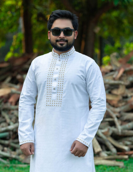 সাদা কালার পাঞ্জাবী (Code 212)