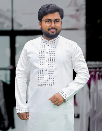 সাদা কালার পাঞ্জাবী  (Code 131)